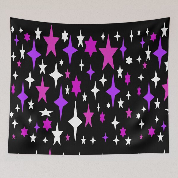 Item preview, Mid-century Atomic Stars Fuchsia Purple Retro designed and sold by 2sweetsDesign.