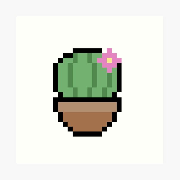 Mini cactus pixel (white ver.)\