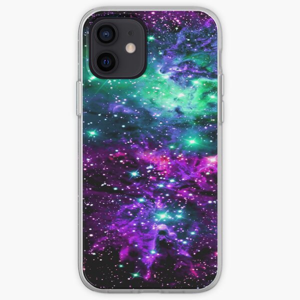 Fox Fur Nebula Mint Purple Pink iPhone Soft Case