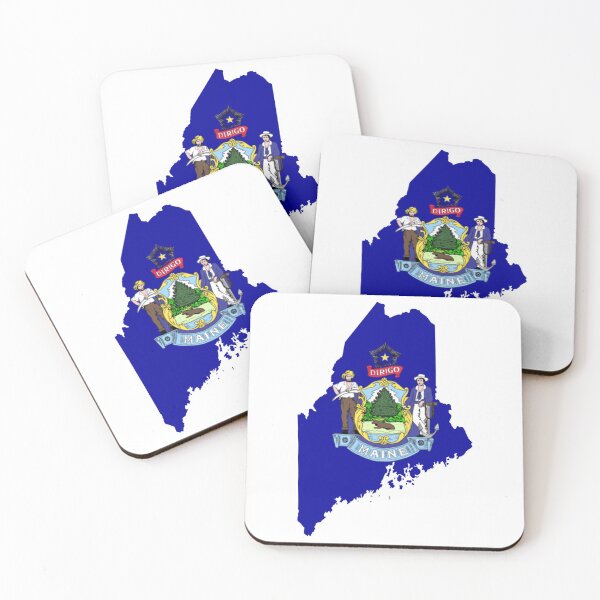 Item preview, Maine Flag Map designed and sold by marosharaf.