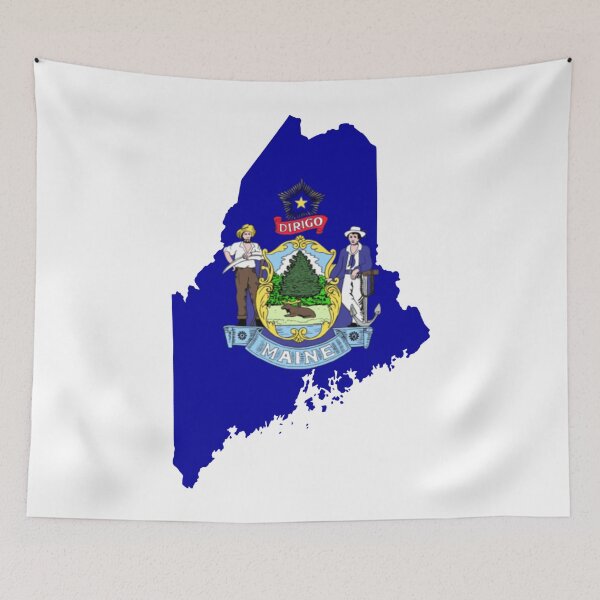 Item preview, Maine Flag Map designed and sold by marosharaf.