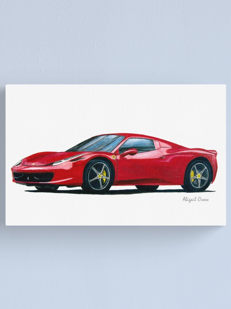 2009 Ferrari 458 Italia Car Drawing Canvas Print By Abigailcross Redbubble