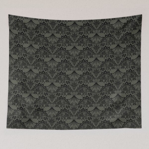 Item preview, Stegosaurus Lace - Black / Grey designed and sold by Andrea Muller.