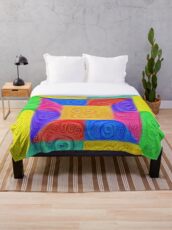 DeepDream Color Squares Visual Areas 2020+ Throw Blanket