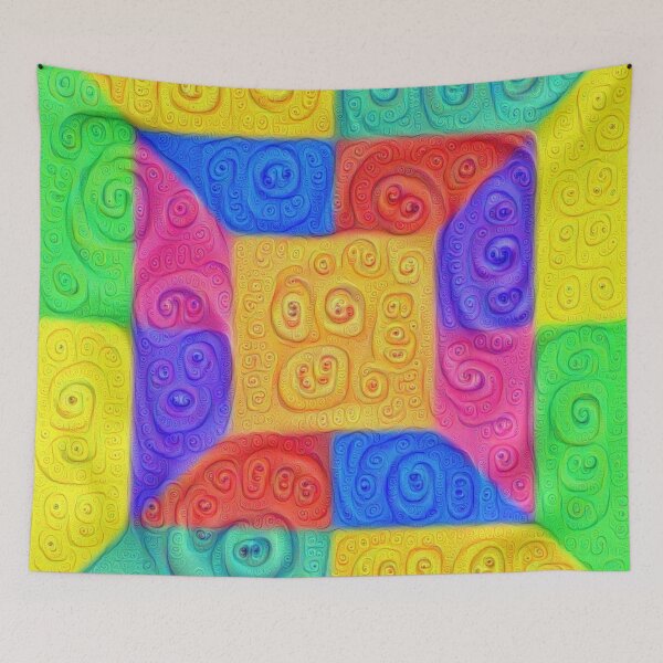 Item preview, DeepDream Color Squares Visual Areas 2020+ designed and sold by blackhalt.