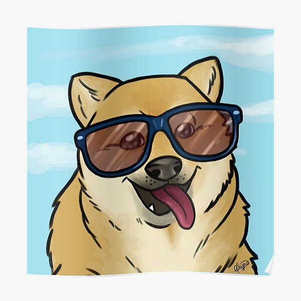 "Doge Sunglasses" Poster by DopeDoge Redbubble