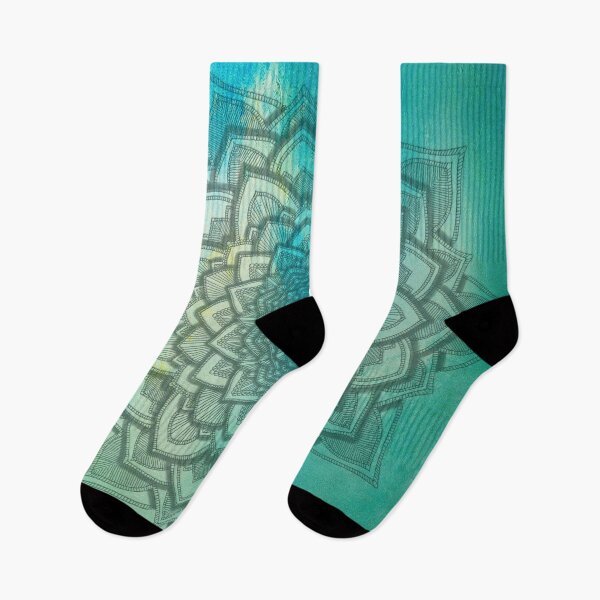Artikelvorschau, Aquamarine grüne Mandala, abstrakte Mandala entworfen und verkauft von Logic72.