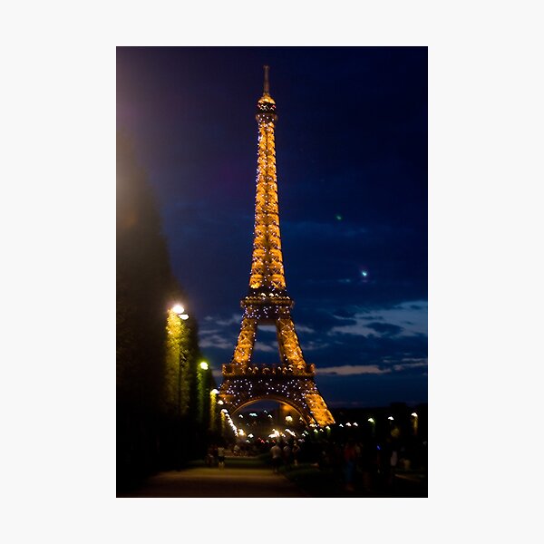 Eiffel Tower, Paris at Night Photographic Print