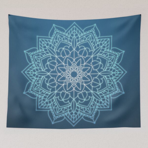 Artikelvorschau, Blaue Mandala, abstrakte Mandala entworfen und verkauft von Logic72.