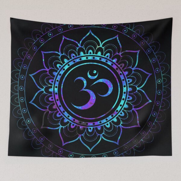 Item preview, Om Mandala: Purple Teal Blue Galaxy  designed and sold by 2sweetsDesign.