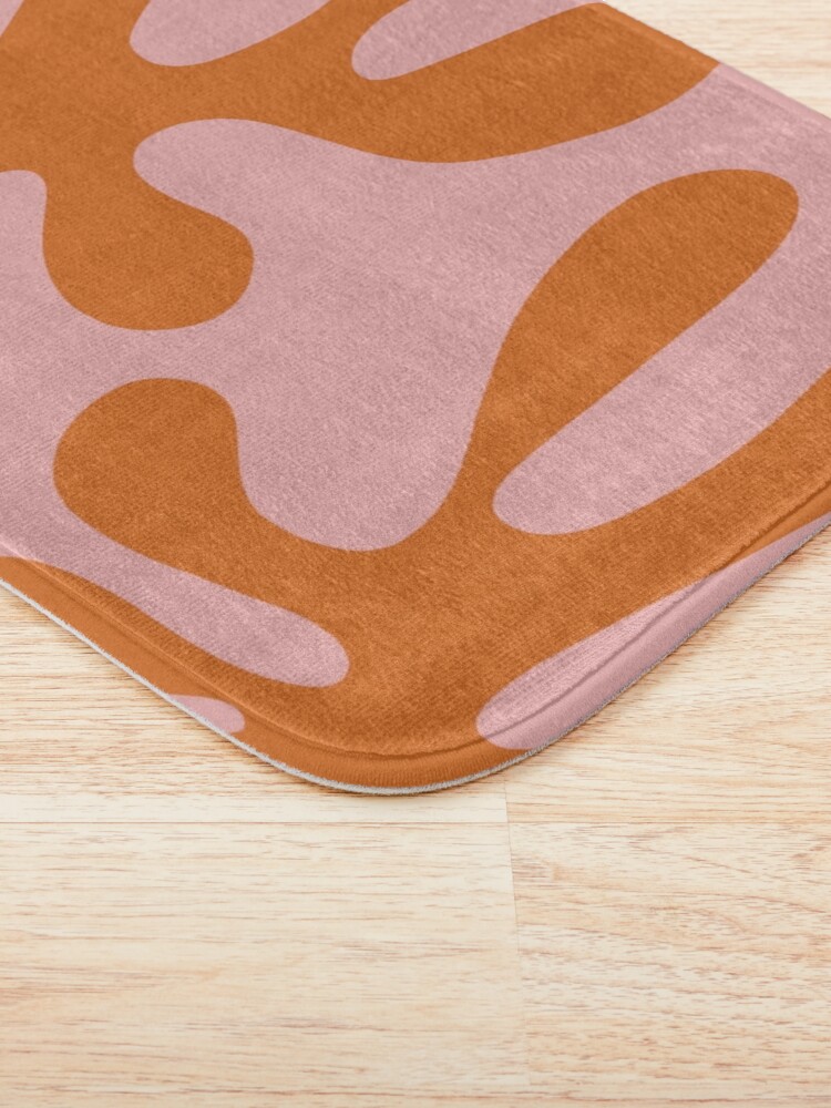 Alternate view of Funky Cutouts Abstract Minimalist Pattern in Burnt Orange and Pink Bath Mat