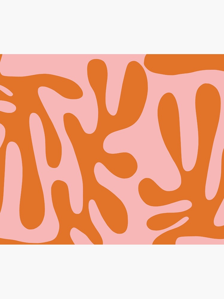 Funky Cutouts Abstract Minimalist Pattern in Burnt Orange and Pink by kierkegaard