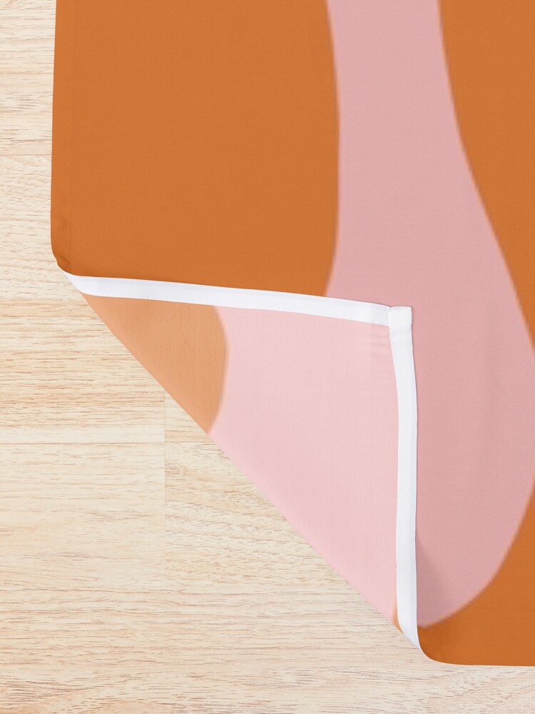 Alternate view of Funky Cutouts Abstract Minimalist Pattern in Burnt Orange and Pink Shower Curtain