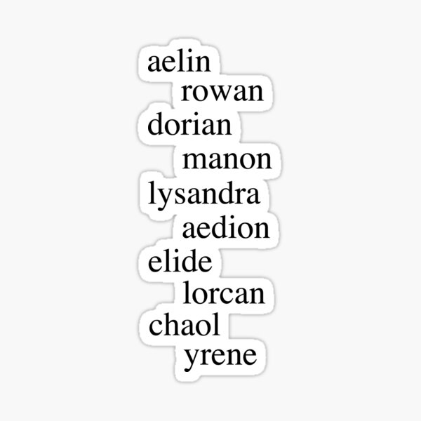 Throne of Glass Cast Sticker