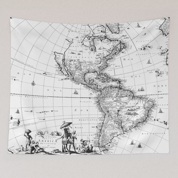 Item preview, Vintage Map of North and South America designed and sold by Logic72.