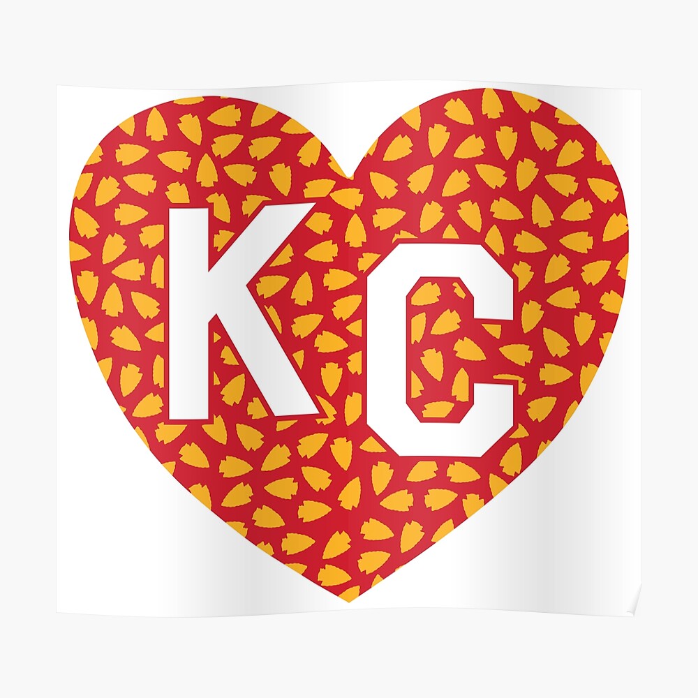 Arrowhead KC Heart Sticker for Sale by bellamuert3
