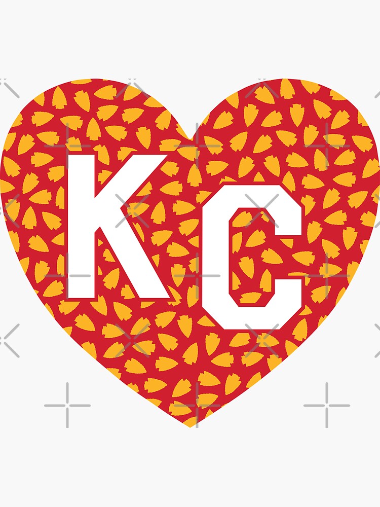 Kansas City Heart Sport Car Bumper Sticker Decal hotprint Chiefs Football 