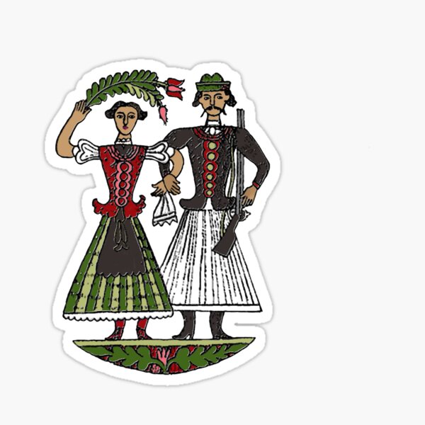 Hungarian Folkart Couple Sticker