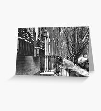 streetscape in the snow Greeting Card