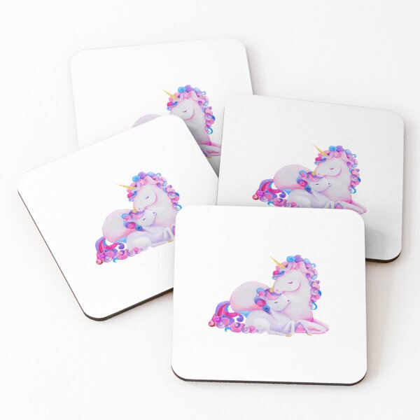 Item preview, Mother Loves Daughter Unicorn Colorful Hair Family designed and sold by Rowena Jones.