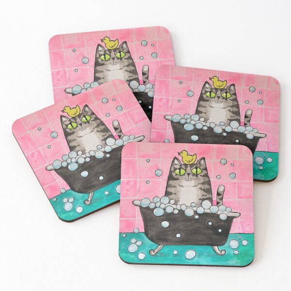 Item preview, Bathtime for Kitty designed and sold by crafted-cactus.