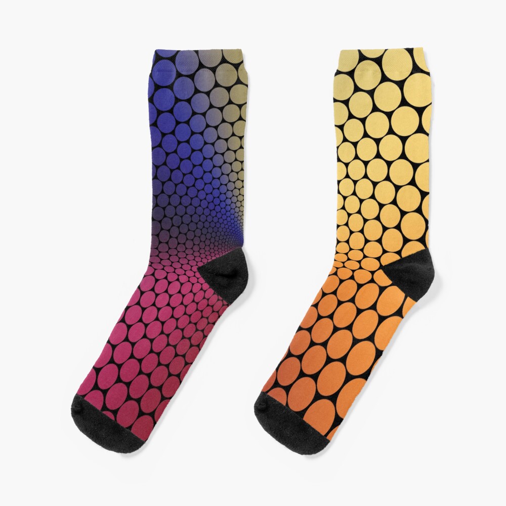 Optical Illusion Angle Gradient on Black Socks