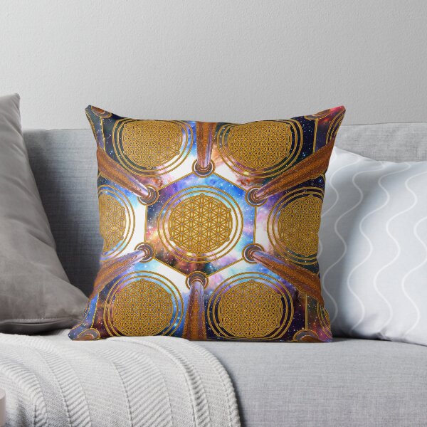 Flower of life Healing Code Throw Pillow