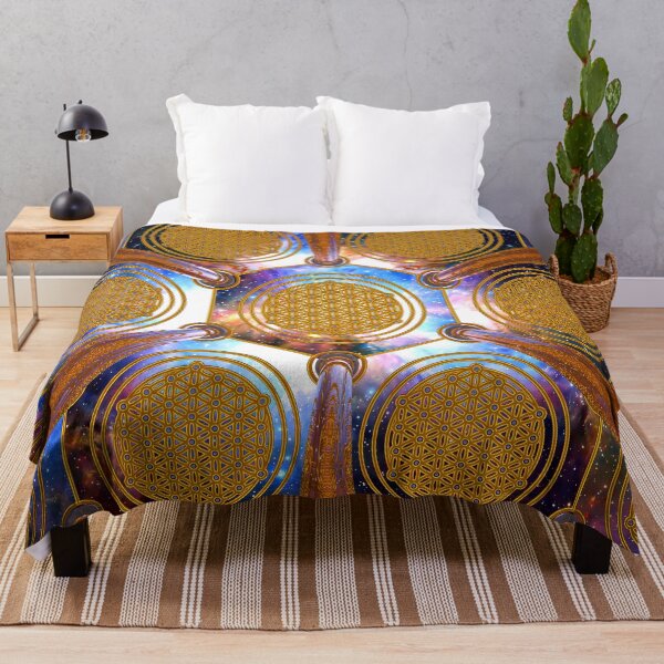 Flower of life Healing Code Throw Blanket