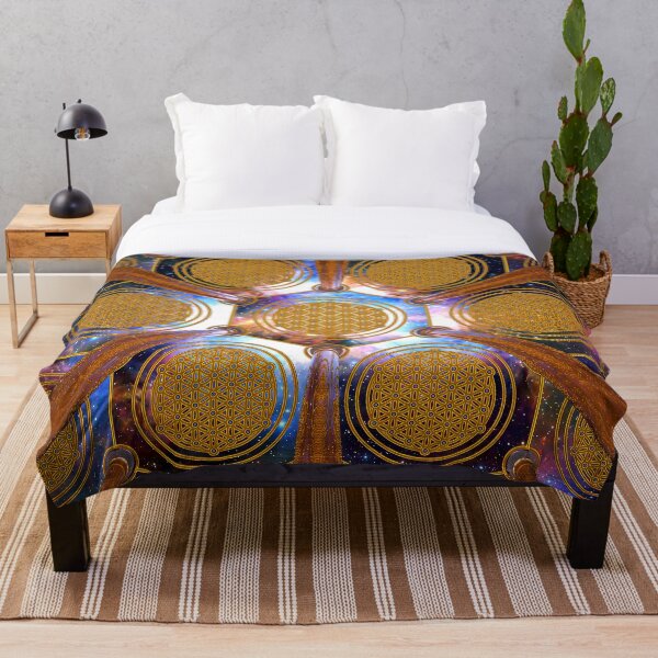 Flower of life Healing Code Throw Blanket