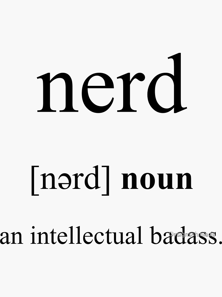 "Nerd Definition Dictionary Collection" Sticker by Designschmiede