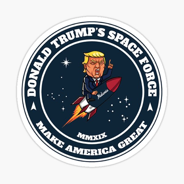 United States Space Force Logo Parody Funny Trump Space Force Us Space Force Gift Sticker By Happygiftideas Redbubble