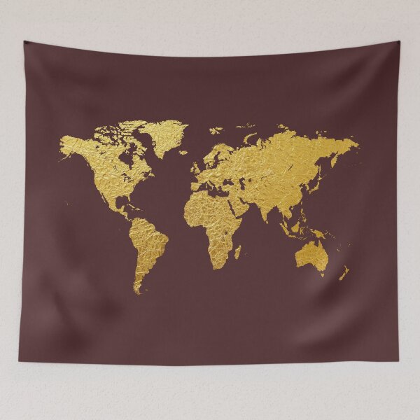 Item preview, World Map Gold Foil designed and sold by ArtPrints.