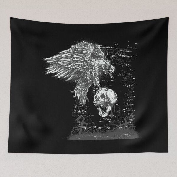 Item preview,  A carrion bird carrying a skull - Gothic style designed and sold by TinoThreads.