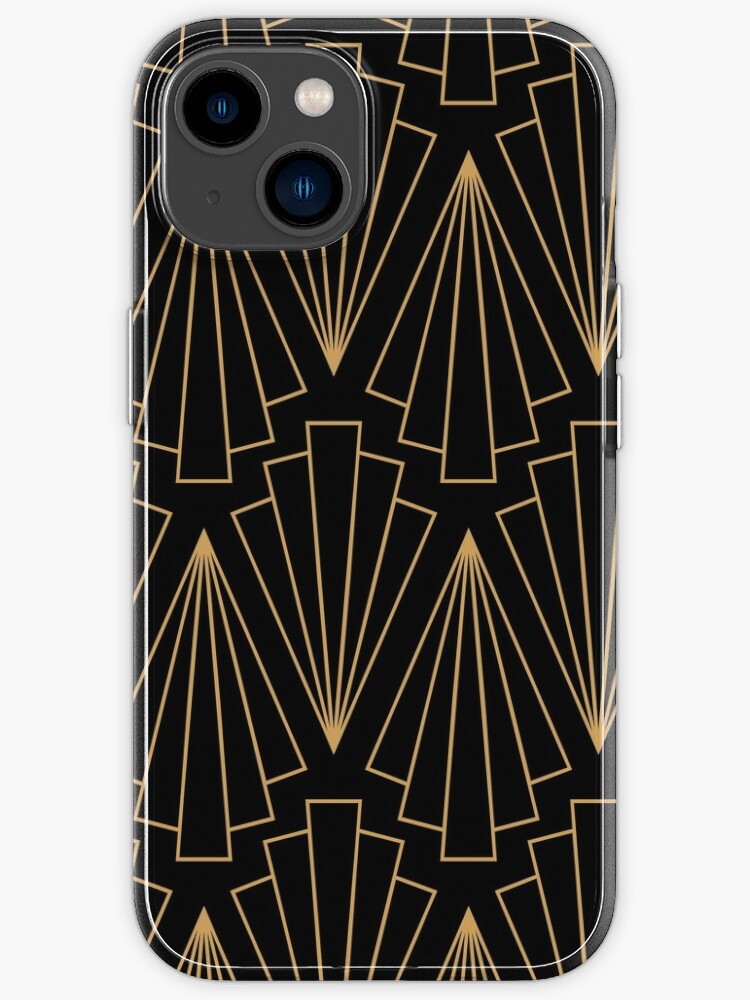 Shiny Gold Art Deco Pattern On Black Background Uncommon iPhone Case