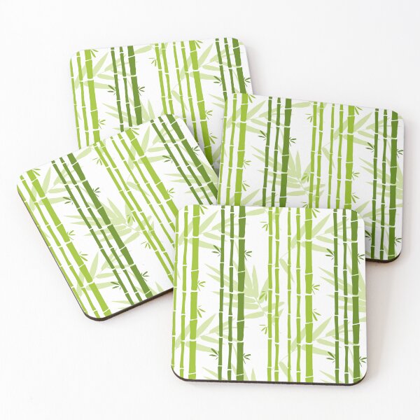 Item preview, Lime Green Bamboo and Leaves Pattern on White designed and sold by HotHibiscus.