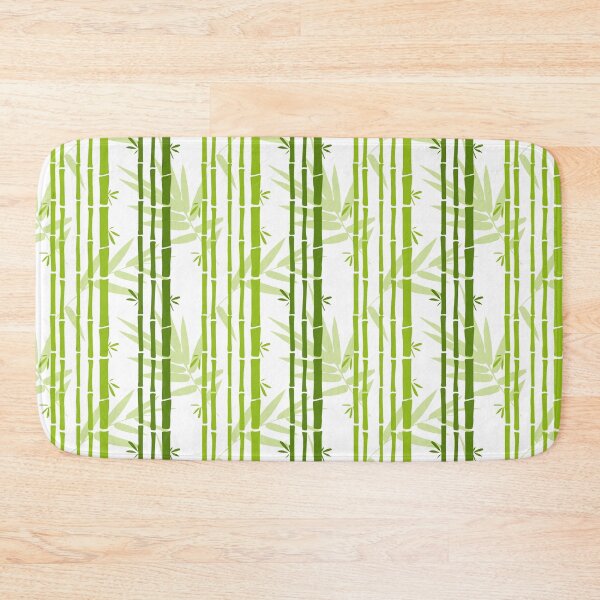 Item preview, Lime Green Bamboo and Leaves Pattern on White designed and sold by HotHibiscus.