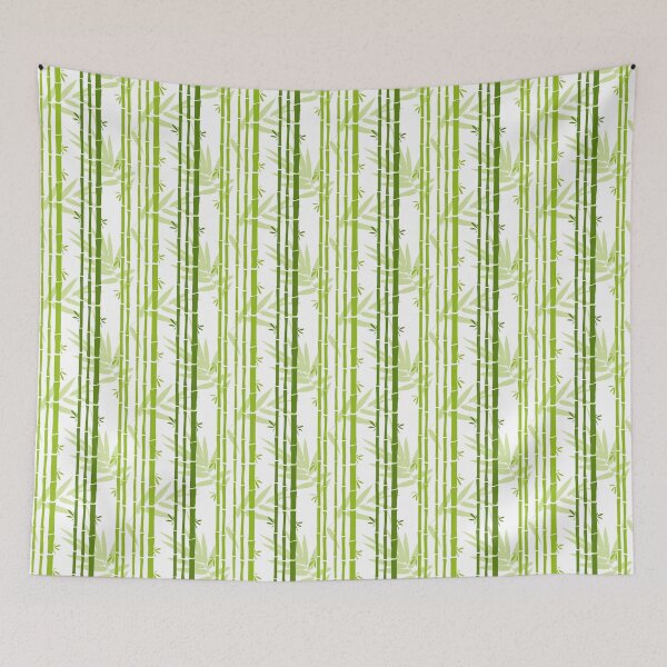 Item preview, Lime Green Bamboo and Leaves Pattern on White designed and sold by HotHibiscus.