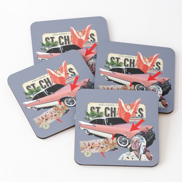 Item preview, Big Car USA Collage with Palm Tree and Beach Scene designed and sold by KALEIDOSCOPE UK.