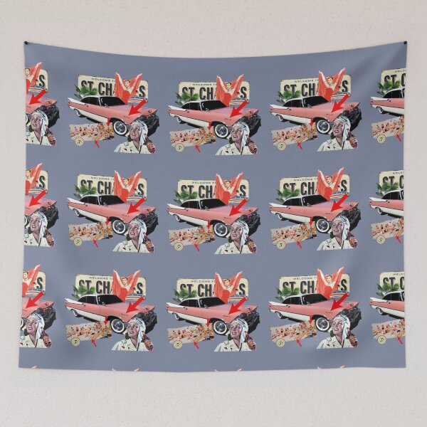 Item preview, Big Car USA Collage with Palm Tree and Beach Scene designed and sold by KALEIDOSCOPE UK.