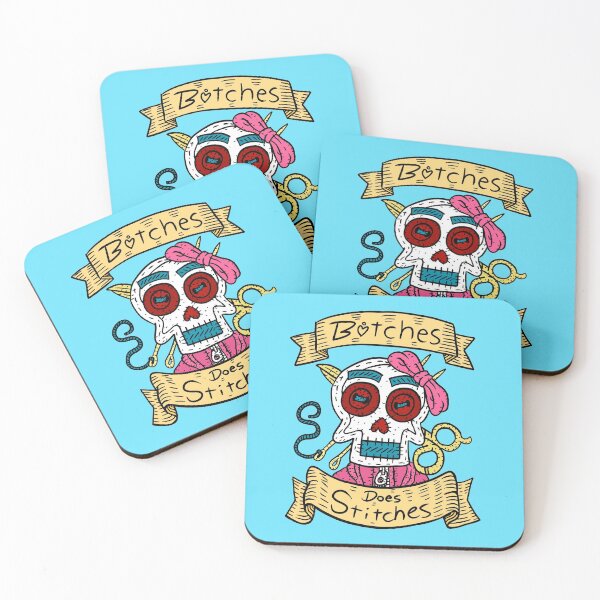 Item preview, sewing, b*itches does stitches. hand work skull.  designed and sold by JJadx.