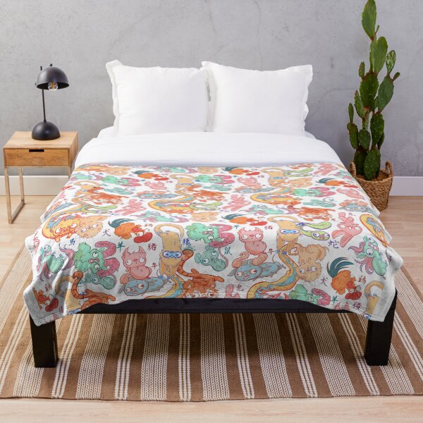 Chinese Animals of the Year Throw Blanket