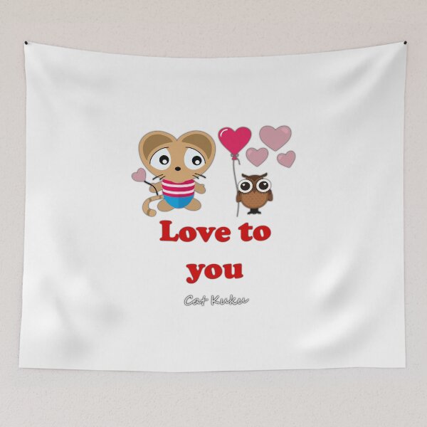 Item preview, Kopie von I love you Love quotes drawing - Cat Kuku designed and sold by Bubsimouse.