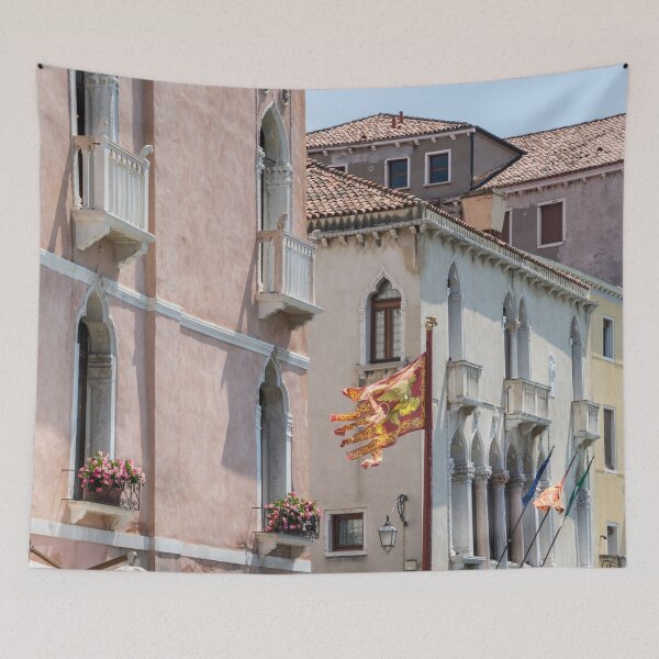 Item preview, Classic Venetian - Republic of Venice Flag of Saint Mark and Grand Canal Palace Facades designed and sold by Georgia Mizuleva.