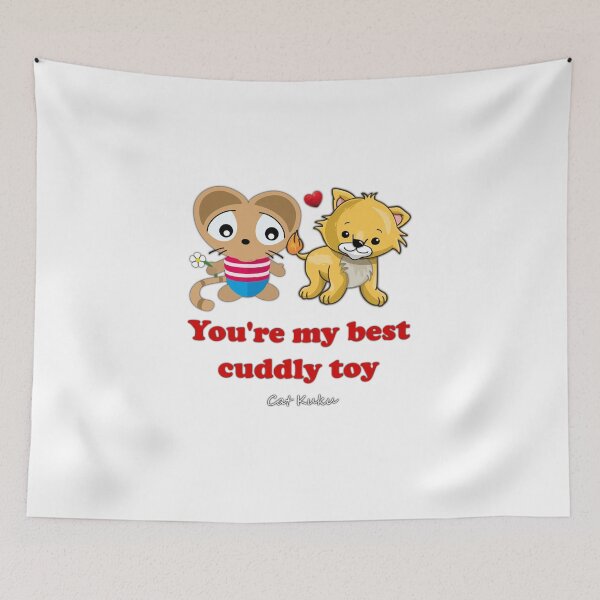 Item preview, Cuddly toy Love quotes engagement - Cat Kuku designed and sold by Bubsimouse.