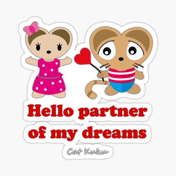 Partner of my dreams Love quotes english - Cat Kuku Glänzender Sticker