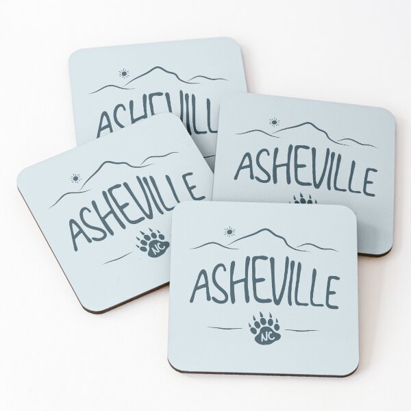Artikelvorschau, Asheville, NC - Black Bear Paw - Dunkelblau auf Hellgrau entworfen und verkauft von Serena's Asheville Merch.