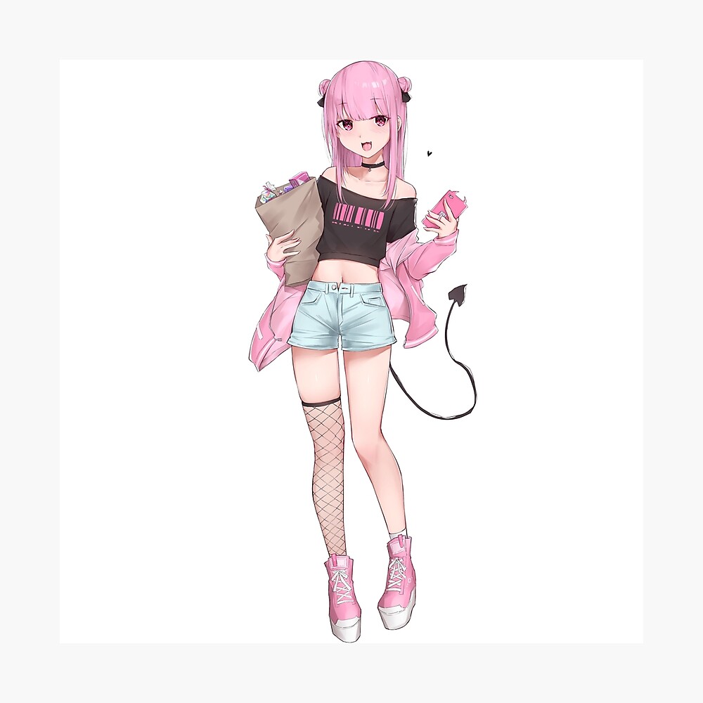 Anime Girl Pink Cute Poster By Dizioboy Redbubble