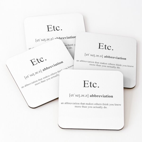Item preview, Etc. (et cetera) Definition | Dictionary Collection designed and sold by Designschmiede.