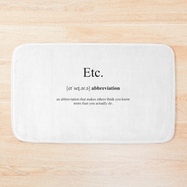 Item preview, Etc. (et cetera) Definition | Dictionary Collection designed and sold by Designschmiede.