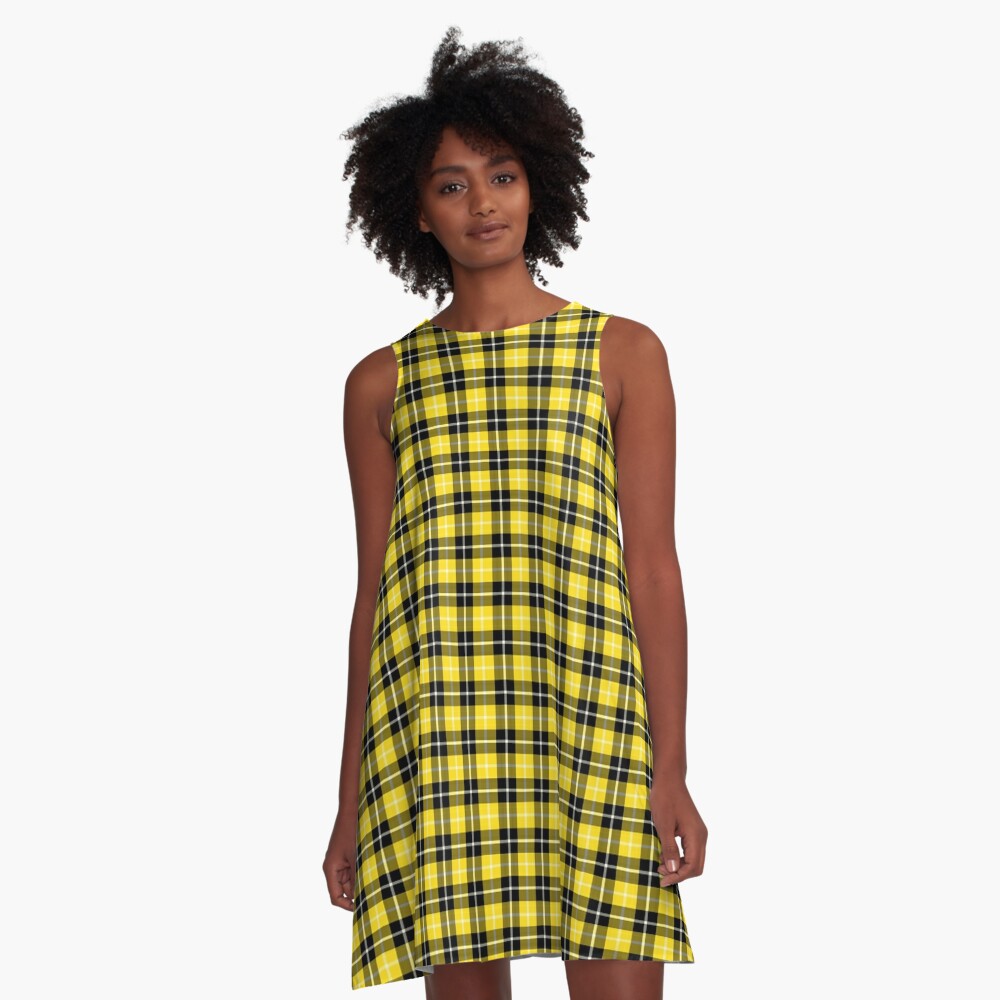 Yellow and hot sale black plaid dress